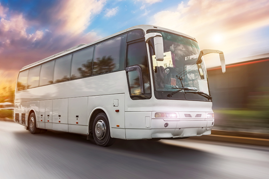 Tour bus on highway